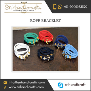 Bracelet en corde tendance, personnalisé, avec fermoir de style ancre, pour achat en gros - Product Image 1
