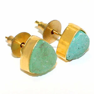 ต่างหูแบบติดหูทรงกลมประดับมุกและอัญมณีสีน้ำตาลแดง สำหรับเด็ก ดีไซน์ทันสมัย ชุบทองคำขาวบนสแตนเลสสตีล ชุบทองเหลือง ประดับมุก เหมาะสำหรับเป็นของขวัญวันครบรอบ - Product Image 1