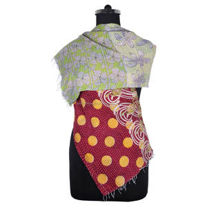 Kantha-Écharpe de Travail en Coton, Style Vintage, Fait Main, Design Tendance, pour Fille, Hijab, Étole, Cousu à la Main, SC1026 - Product Image 1