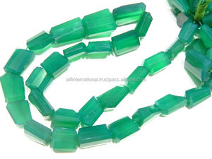 100% หินโอนิกซ์สีเขียวธรรมชาติลูกปัดตัดขั้นบันไดขนาดหลวม10-17มม. สำหรับการทำเครื่องประดับ - Product Image 6