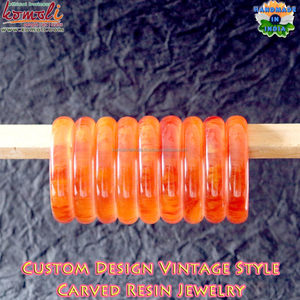 ชุดต่างหูกำไลมือ Crafted Fakelite Bakelite เครื่องประดับแกะสลักกำไลข้อมือ - Product Image 4