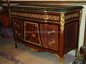 ผู้ผลิตแหล่งที่มาของชุดโซฟาบาร็อค Ormolu ฝรั่งเศส Commode Marquetry โบราณ Commode ห้องน้ำโบราณ - Product Image 2