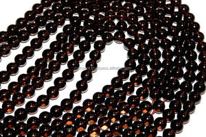 Rudra Gems ลูกปัดควอทซ์สีควันเรียบ8มม. เคลือบด้วยขี้ผึ้งอัญมณีสีแดง/น้ำตาล/เคลือบน้ำมันของบุคคลที่สามที่ได้รับการรับรองสำหรับการรักษาเครื่องประดับ - Product Image 4