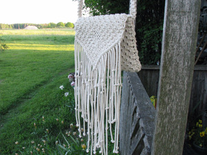 Nuevo bolso de macramé, bolso de macramé tejido con cuerda de algodón ecológico, bolso de hombro de macramé, bolso cruzado de macramé color blanco crema. El arte hecho a mano. - Product Image 1