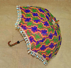 Sombrillas Bordadas de Algodón Hechas a Mano para Mujer, Parasol Étnico, Parasol Indio, Decoración Vintage - Product Image 4