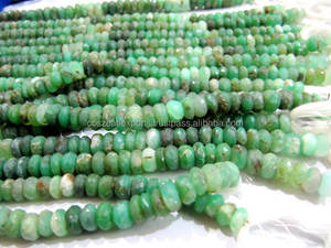 ลูกปัดกลมคริสโซเพรสธรรมชาติลูกปัดแก้วสีเขียวทรงแบนผลิตจากผู้ผลิตชั้นนำ - Product Image 4