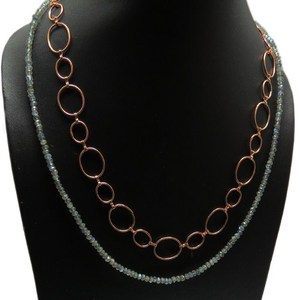 Collier en corde perlée en argent sterling 925 avec labradorite, style bohème chrétien, collection Simple Beauty de Shri Ashapura Jewels pour femme - Product Image 1