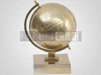 Globe terrestre doré de luxe |   Sculpture décorative moderne pour bureau, accent de table, ornement d'exposition pour bibliothèque à domicile, objet d'art