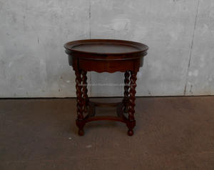 Mueble clásico de madera de caoba tallada Mesa Redonda estilo antiguo - Product Image 3
