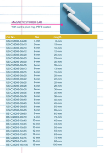 แท่งกวนแม่เหล็กเคลือบ PTFE ทรงกระบอกพร้อมวงแหวนหมุนตรงกลาง - Product Image 2