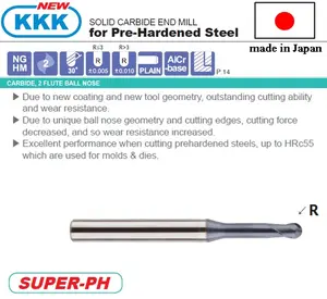 Japanese Quality Solid Carbide 2 Flute Ball End Mill inexpensive price