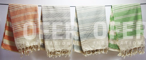 Serviette turque Pestemal Anatolia, serviette de hamac Pestemal, couverture en gros-gris fouta futa paréo kikoy - Product Image 4
