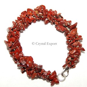 Red Jasper Hand Made Chips <b>Bracelets</b> Online Chips <b>Bracelets</b> - Product Image 1