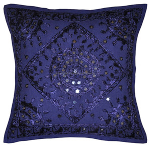 Handmade Indian Designer Home Decorative Cotton Embroidered Mirror Work <b>Cushion</b> <b>Covers</b> - Product Image 3