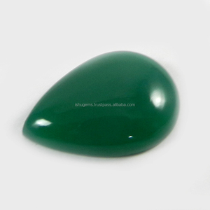 18x25mm Quality Natural Green Onyx Gemstone 4.28 gms Pear Cabochon, cabochon gemstone IG0335 - Product Image 1