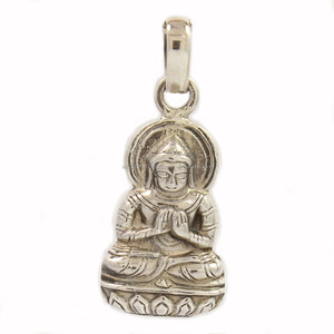 Meilleure vente pendentif bouddha gravé et fabriqué à la main 3 grammes en argent sterling 925 Cadeau souvenir pour anniversaire - Product Image 2