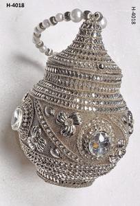 H4017สุภาพสตรีที่มีคุณภาพสูงปาร์ตี้ตอนเย็นกระเป๋าถือแฮนด์เมดสีทองเงินลูกปัดโลหะคลัทช์งานแต่งงานกระเป๋าหินใส่เงินสำหรับเจ้าสาว - Product Image 2