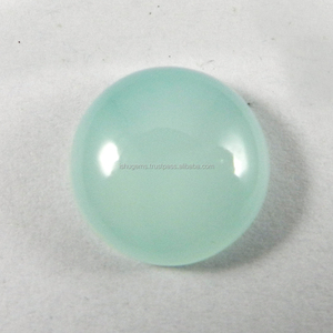 Calcédonie Aqua naturelle, Cabochon rond de 14mm, pierre précieuse ample, 1.93 gms, IG0472 - Product Image 2