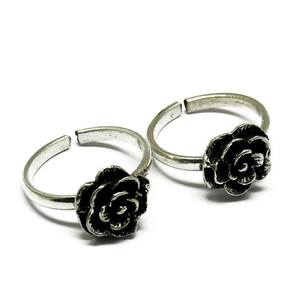 Anillos de plata de ley 925 con forma de flor, joyería fina hecha a mano - Product Image 1