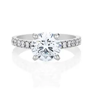 AGL 인증 라운드 컷 진짜 다이아몬드 결혼 반지 최고의 가격