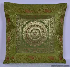 16 "Indian Mandala dekorative Seide Brokat Kissen bezug Ethnische Sofa Dekor Throw Kissen bezug Kissen bezug Throw Großhandel