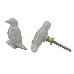 Kak — poignées de tiroirs en céramique blanche craquelée, faites à la main, de qualité supérieure, pour commode, armoire, cuisine, placard, vente en gros - Product Image 2