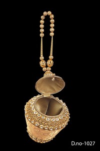 Vivid 1026 Handmade Ladies <b>Metal</b> Clutch High Quality Gold Silver <b>Beaded</b> Evening Party Stone Work Bridal Wedding Chain Flap - Product Image 4