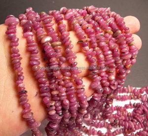 Microchips de cuarzo de rubí rojo brillante, cuentas rugosas de Rondell, Gema de Color rojo - Product Image 2