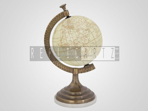 Base en marbre décorative en métal |   Globe terrestre en PVC, décoration de bureau, carte du monde avec texte clair pour la maison, l'école, le bureau - Product Image 3