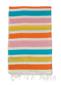 ผ้าขนหนูตุรกีทำมือเซเลอรอน,Pestemal Fouta Peshtemal ผ้าห่มผ้าขนหนู Hammam-หลากสี #1 TTSP-0001สีรุ้ง - Product Image 2