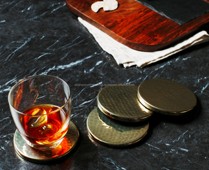 Posavasos para servir tazas de té y café de Metal redondo con diseño martillado de oro rosa para decoraciones de Mesa para el hogar y el Hotel - Product Image 3