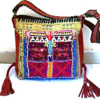 Sac à main pour femme en coton, broderie traditionnelle Banjara multicolore, perles et sequins, design bohème vibrant