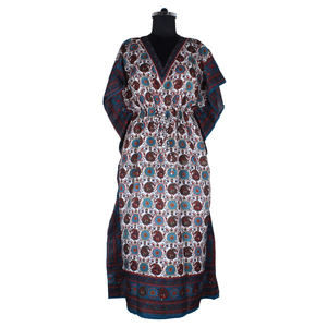 Caftán largo para mujer africana, vestido de noche, vestidos étnicos de algodón, cintura caída, playa de talla grande, servicio OEM disponible - Product Image 1