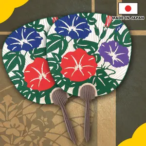 Popular and classic home accessories decoration, Japanese "Uchiwa" hand fan "Asagao" for summer cooling carved by laser light