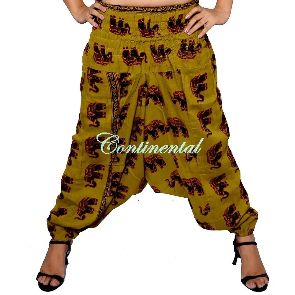 Hậu Cung quần voi Unisex Hậu Cung Quần Baggy Yoga cotton Hậu Cung afghani Aladdin Boho Hippie Pajama quần Ali Baba bán buôn