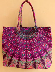 Bolso de mano de Mandala de algodón hecho a mano indio para niñas, Cómodo bolso Hobo Floral para invierno, bolso de Compras de moda de verano - Product Image 3