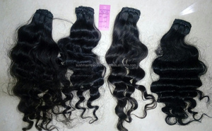 Venta al por mayor de extensiones de cabello Remy indio virgen cabello humano crudo tejido a granel de Chennai - Product Image 2