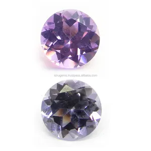 Ishu Gems alexite autumn color 8mm round cut exclusive natural color change 2.3 cts synthetic gemstone ig4382