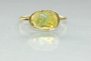 Wholesale Supply 925 Sterling Silver Natural Natural Green Sapphire Gemstone Silver <b>Ring</b> Band Direct From <b>Indian</b> Suppliers - Product Image 6