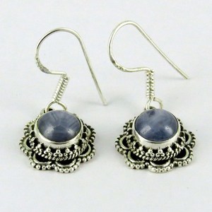 Fabulous!! Natural <b>Blue</b> <b>Sapphire</b> 925 Sterling Silver <b>Earrings</b> Fashion Silver Jewelry Silver Jewelry Exporter - Product Image 2
