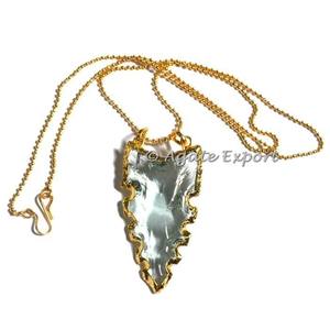 สร้อยคอลูกศรแกะสลักแก้ว Aqua - Product Image 1