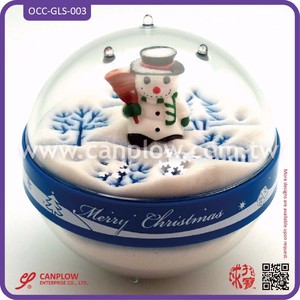 Customized Eco-Friendly Acrylic Christmas Sand <b>Globe</b> Glass Sand Resin Snowman Figure | Personalized Promotional Holiday - Product Image 2