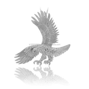 สร้อยคอจี้รูปสัตว์สีโรสโกลด์สีเหลืองทอง14K ดีไซน์รูปนกอินทรีสีดำเครื่องประดับสำหรับงานแต่งงานของผู้หญิงทำจากไก่งวง - Product Image 3