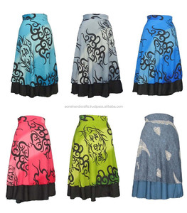 Falda envolvente india de dos capas alrededor de diseñador para damas - Product Image 1