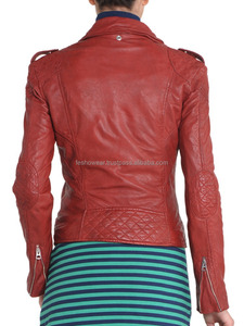 Chaqueta de cuero marrón para mujer de primera calidad Slim Fit elegante transpirable invierno moda prendas de vestir exteriores buena calidad señoras abrigo - Product Image 4