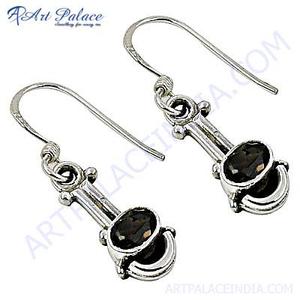 Art Palace 925 <b>Silver</b> Drop <b>Earrings</b> With Onyx Stone Bezel Set Classic Style For Women Everyday Wear - Product Image 4