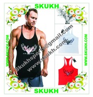 Débardeur de sport et yoga pour homme Yihao Factory 2015, imprimé, réversible, coupe-vent, sexy, dos nu, léger, respirant, extensible dans quatre directions