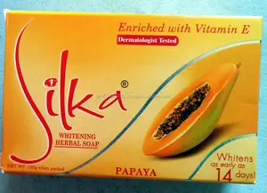 Barra de jabón blanqueador de hierbas Silka Papaya, 12 unidades