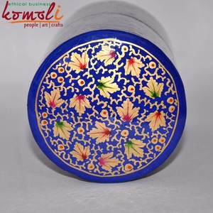 Blue Barrel Blumen umwelt freundliche <span class=keywords><strong>Kashimir</strong></span> Pappmaché hand bemalte Box Großhandel Pappmaché Boxen
