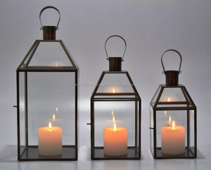 Haute qualité en laiton métal fait à la main décoratif bougie lanterne verre clair maison décor de noël autres bocaux à bougies - Product Image 2